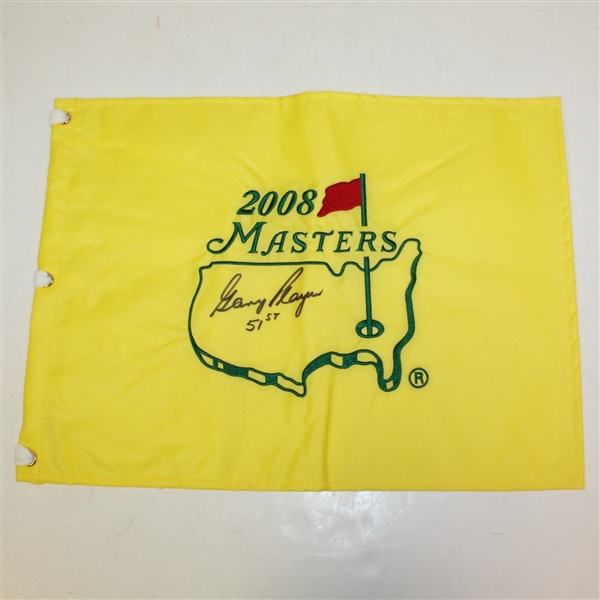 Gary Player Signed 2008 Masters Embroidered Flag with '51st' Notation JSA ALOA