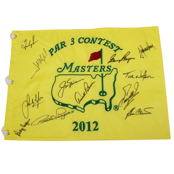 2012 Masters Par Contest Embroidered Flag Signed by 12 Masters Winners JSA ALOA