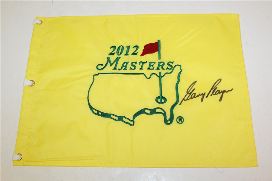 2012 Masters Flag Signed by Gary Player with 2004 Commemorative Pin JSA ALOA