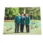 Big Three Signed Color Photo in Masters Green Jackets JSA ALOA