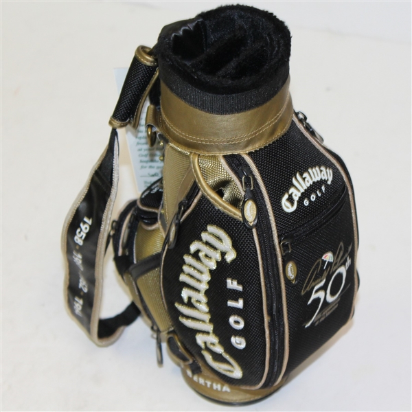 Arnold Palmer Signed Ltd Ed 50th Anniversary Masters Mini Golf Bag #1 JSA ALOA