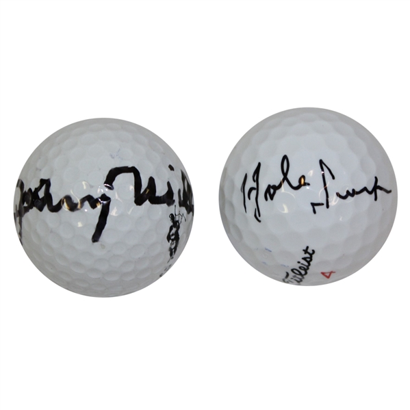 Hale Irwin & Johnny Miller Signed Golf Balls JSA ALOA