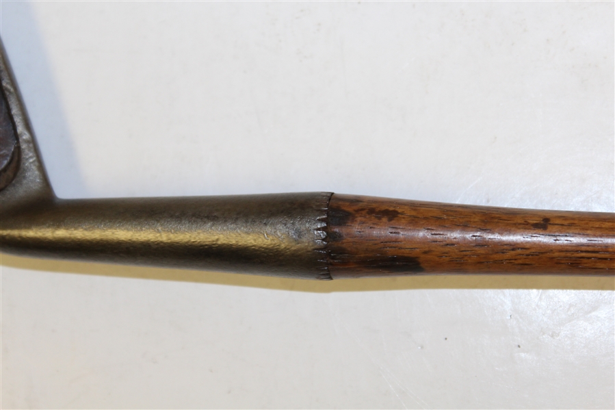 Vintage Spalding Cran Wood Face Brassie Cleek Circa 1897 - H.W.B. Initials - Roth Collection
