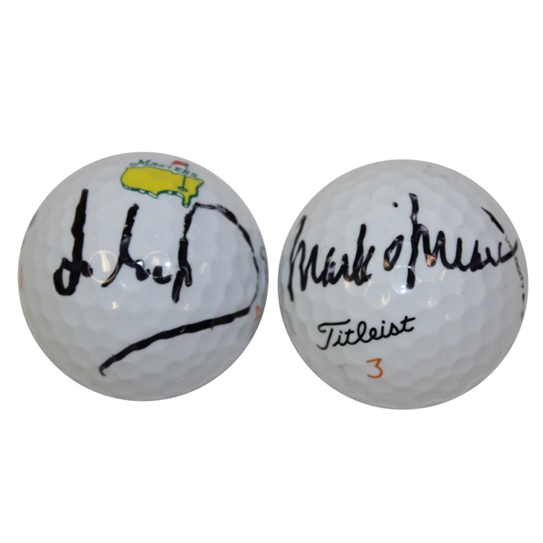 Mark O'Meara & Ian Woosnam Signed Masters Logo Golf Balls JSA ALOA