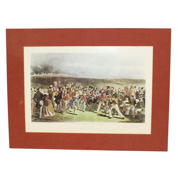 'The Golfers - A Grand Match St. Andrews' Matted Ltd Ed Print Signed by Laurie Auchterlonie JSA ALOA