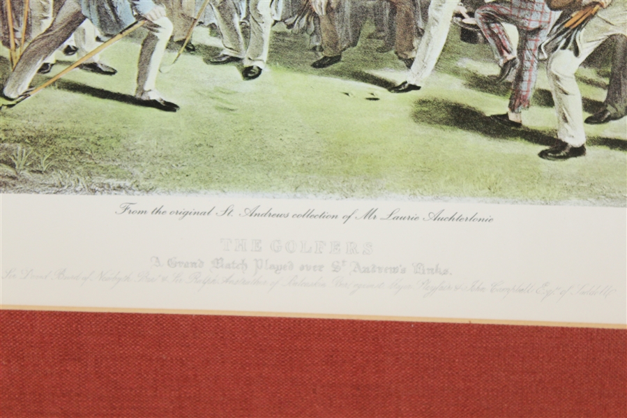 'The Golfers - A Grand Match St. Andrews' Matted Ltd Ed Print Signed by Laurie Auchterlonie JSA ALOA