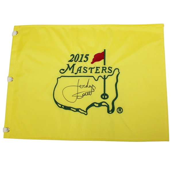 Jordan Spieth Signed 2015 Masters Embroidered Flag - Full Signature JSA ALOA