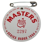 1964 Masters Tournament Badge #2297 - Palmer Win