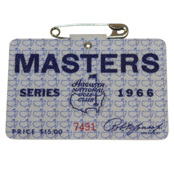 1966 Masters Tournament Badge #7491 - Nicklaus Win