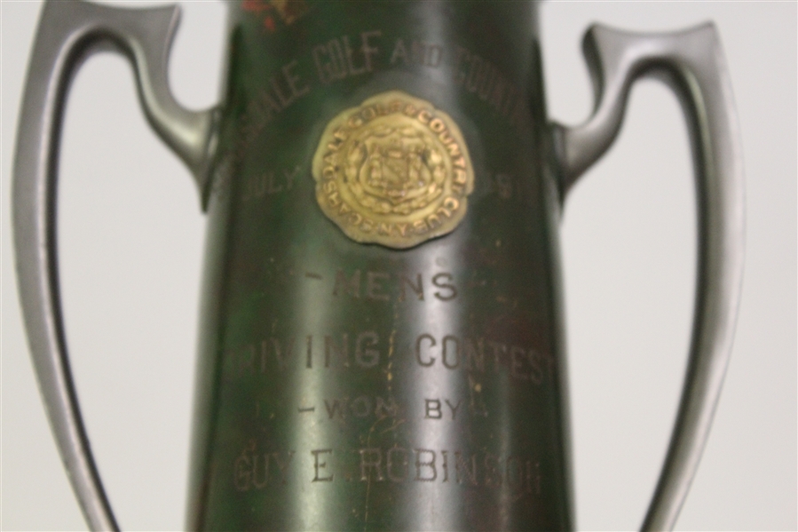 1913 Scarsdale G&CC Driving Contest Trophy Won by Guy E. Robinson - July - Roth Collection