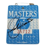 Seve Ballesteros Signed 1983 Masters Badge #25712 JSA ALOA**KEY TO BADGE RUN**