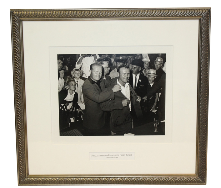 Arnold Palmer Signed 1964 Nicklaus Presents Green Jacket 11x14 Framed Photo JSA ALOA