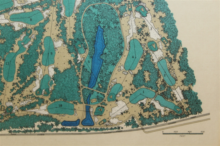 Pine Valley Colf Glub Classic Aerial Map of Historic Perennial #1 World Rated Course - Framed