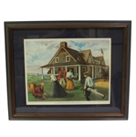 Shinnecock Hills "First Clubhouse in America - 1892" Sportsmans Eyrie 1967 Print - Framed