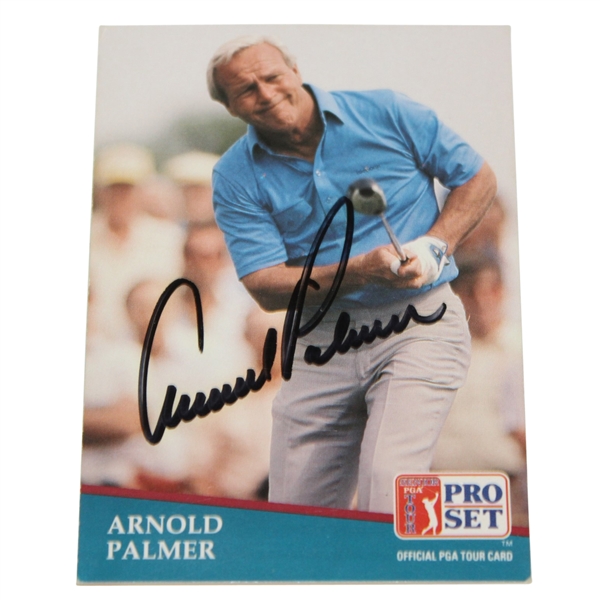 Arnold Palmer Signed 1991 Pro-Set Golf Card JSA ALOA