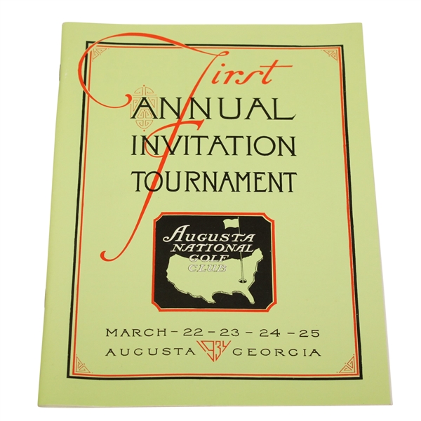 1934 'Masters' First Annual Invitation Tournament Program - Reproduction