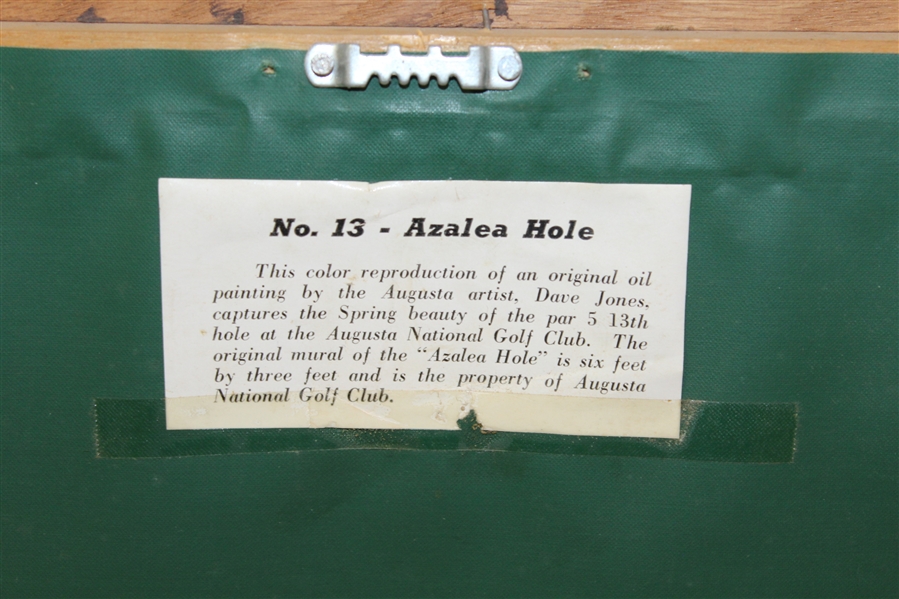 Augusta National Hole #13 Members Color Reproduction of Original 6'x3' by Artist Dave Jones