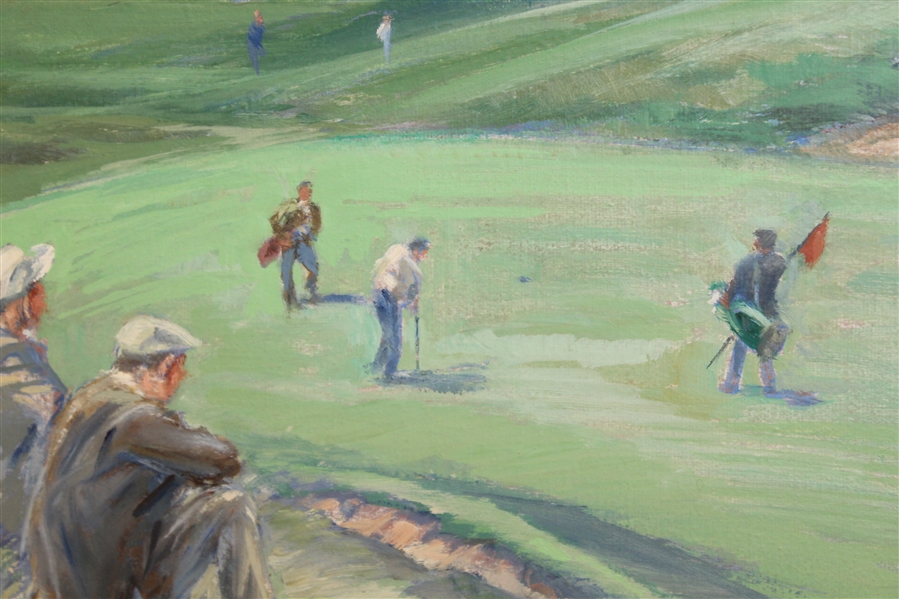George Houghton Original 14th Green at Muirfield Painting - Framed
