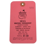 1955 Masters Tournament Sunday Ticket #3211 - Middlecoff Winner
