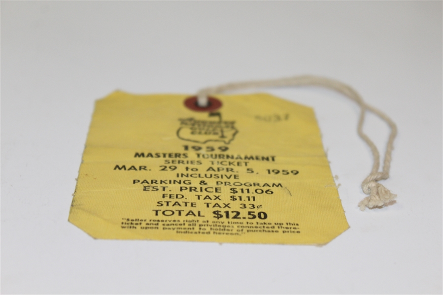 1959 Masters Tournament SERIES Badge #5037