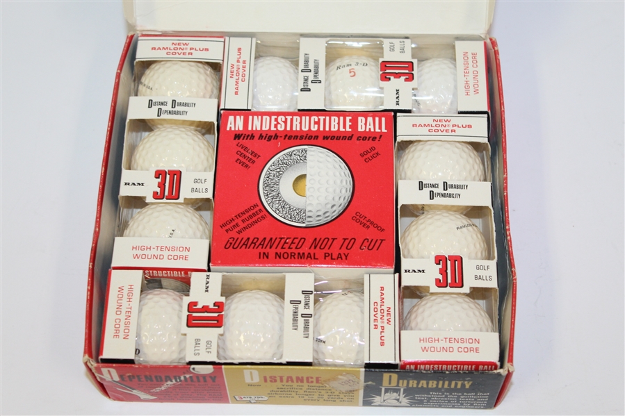 Ram 3D 'An Indestructible Ball' Dozen Golf Balls in Original Box - Roth Collection
