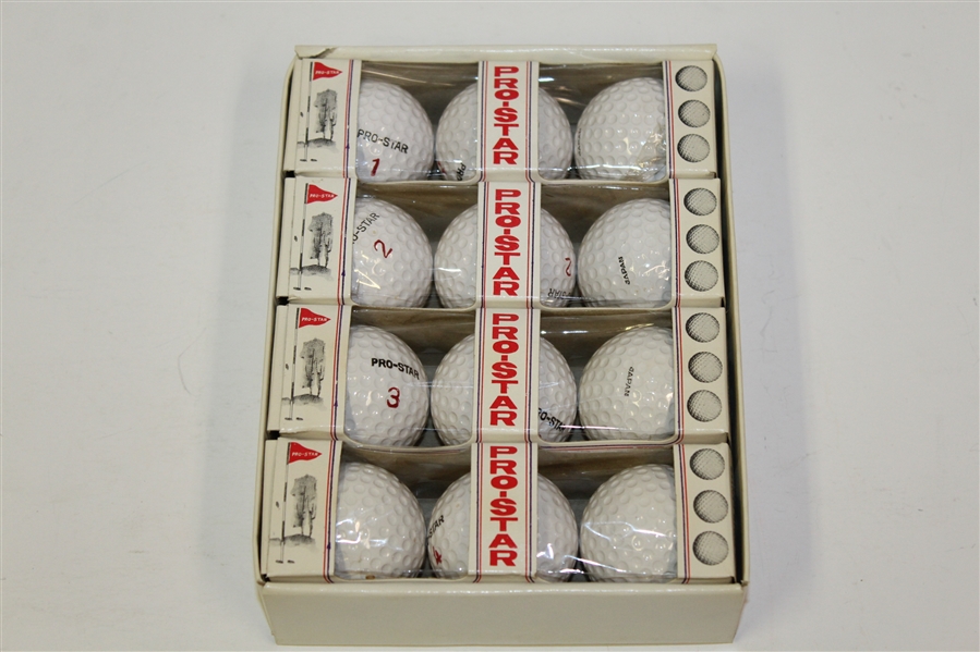 Pro-Star Solid Center Vulcanized Cover Dozen Golf Balls in Original Box - Roth Collection