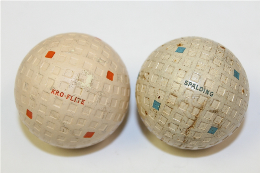 Classic Kro-Flite Spalding Blue & Red Square Mesh Pattern Golf Balls