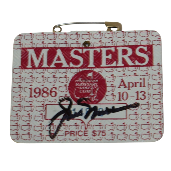 Jack Nicklaus Signed 1986 Masters Badge #X14812 JSA ALOA