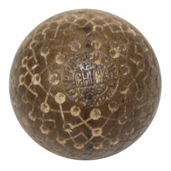 1910 North British Diamond Chick Brown & Tan Golf Ball
