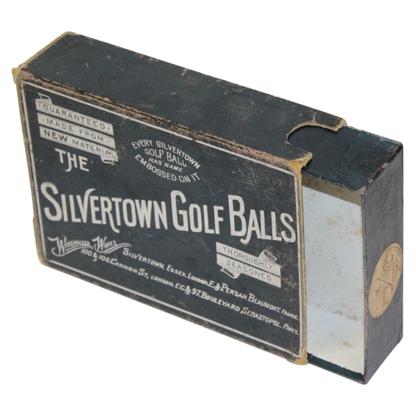 1890's Silvertown Leatherette Gutty Golf Ball Box - 27 1/2 Size