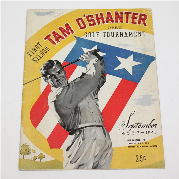 1941 Tam O'Shanter Open Golf Tournament Program - Byron Nelson Winner