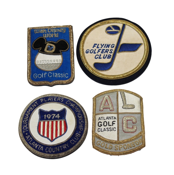 Lot of Four Pinback Crests - Atlanta Classic Sponsor, Disney Classic, Flying Golfers, & 1974 TPC