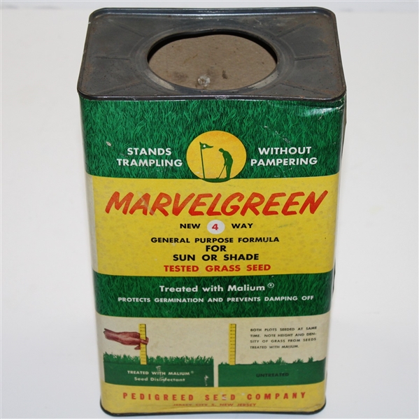 1955 Marvel Green Golf Course Grass Seed Tin Container