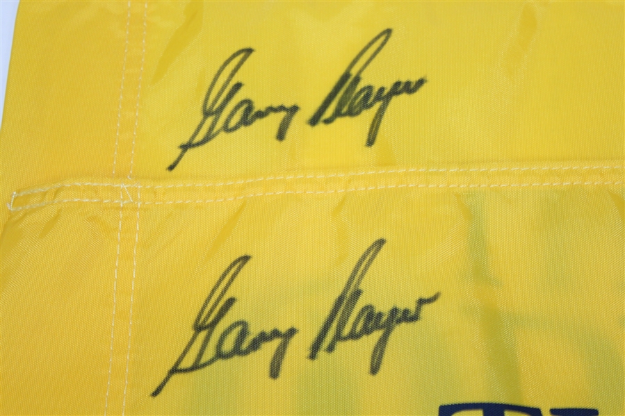 Two 2015 Open Championship at St. Andrews Flags Signed by Gary Player JSA ALOA