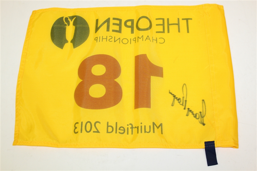 Two 2013 Open Championship at Muirfield Flags Signed by Gary Player JSA ALOA