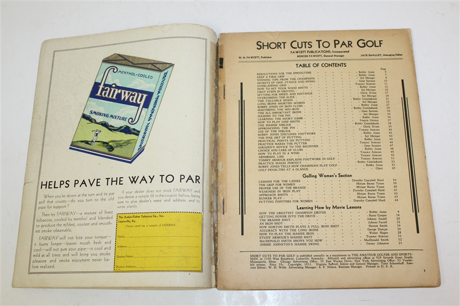 1931 'Short Cuts to Par Golf' by Bobby Jones, Gene Sarazen, & Others - Roth Collection