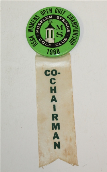1968 Womens US Open Championship at Moselem Program, Arm Band, & Co-Chairman Badge