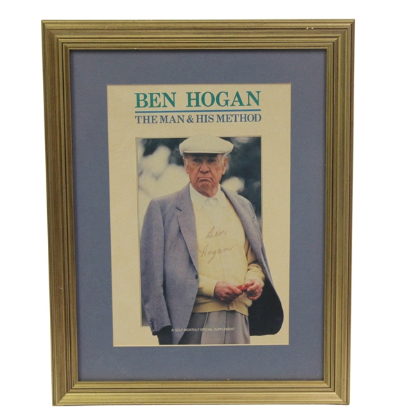 Ben Hogan Signed 'The Man & His Method' Golf Monthly Supplement - Framed JSA ALOA