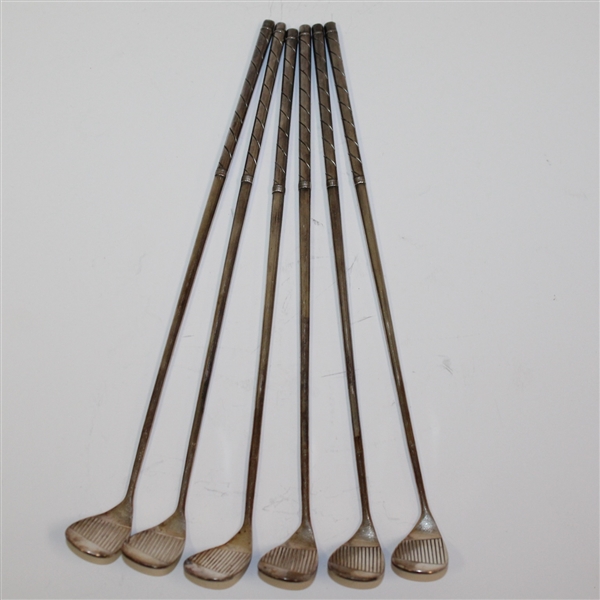 Six Alvin Sterling Silver Golf Club Stirrers - Roth Collection