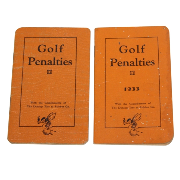Two 'Golf Penalties' Booklets by Dunlop 1933 - Roth Collection