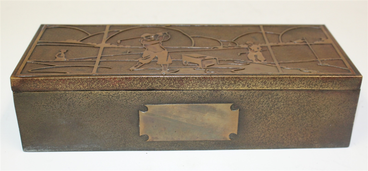 Smith Metal SilverCrest Decorated Bronze Cigarette Box - R. Wayne Perkins Collection