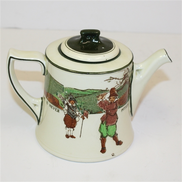 Royal Doulton Golf Themed Tea Pot - Circa 1915 - R. Wayne Perkins Collection