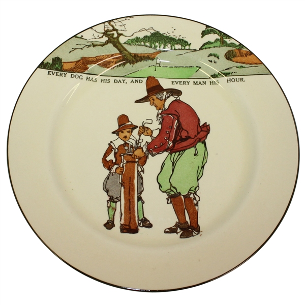 Royal Doulton Golf Themed Plate 'Every dog has his day, and every man his hour' - R. Wayne Perkins Collection