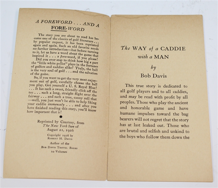 1926 'The Way of a Caddie with a Man' by Bob Davis