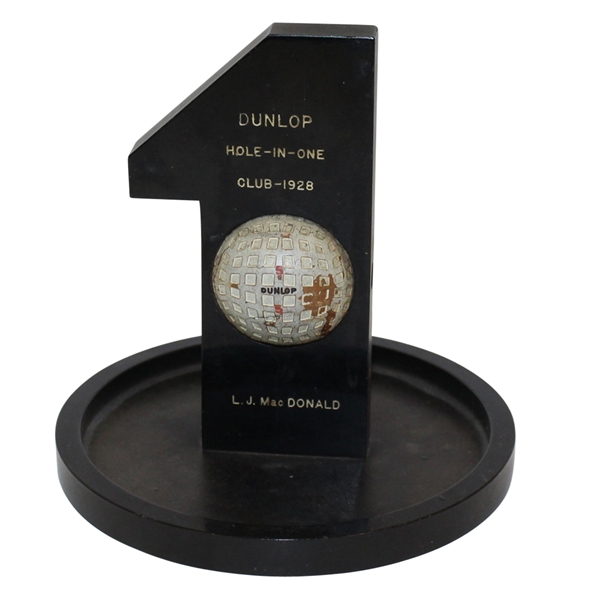 1928 Dunlop Hole-In-One Club Trophy Won by L. J. MacDonald