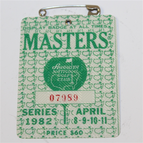1982 Masters Tournament Series Badge #07989 - Craig Stadler Win