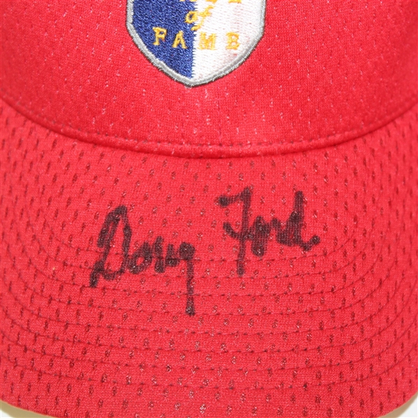 Tom Watson and Doug Ford Signed World Golf Hall of Fame Red Hats - Unused JSA ALOA
