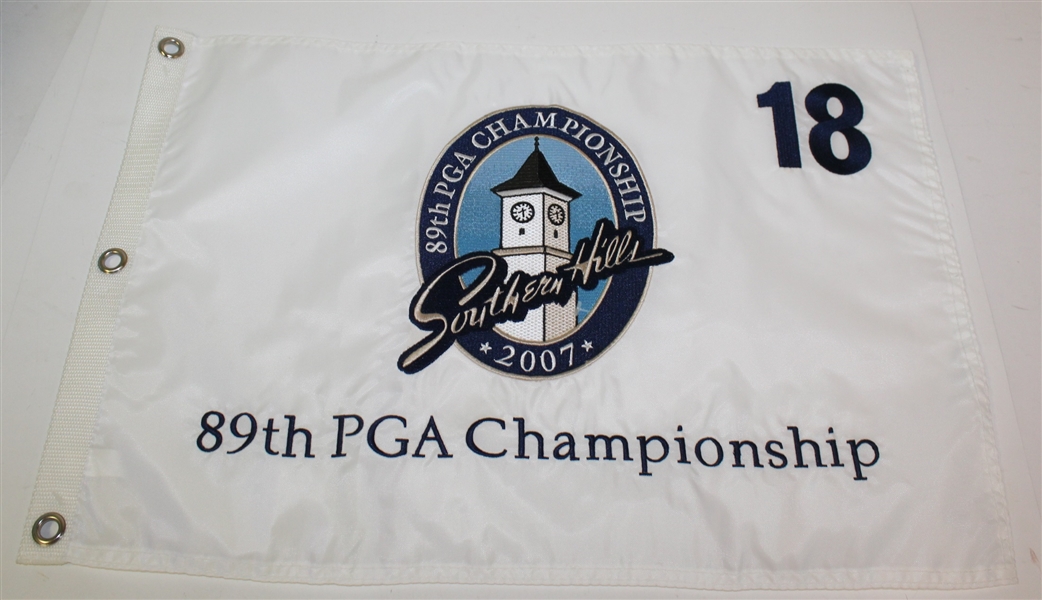 Eight Event and Pin Flags - Various Events - Woods and Mickelson Wins, Multi Signed Flag JSA ALOA