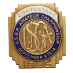 1935 USGA Amateur Contestant Badge - Lawson Little Winner