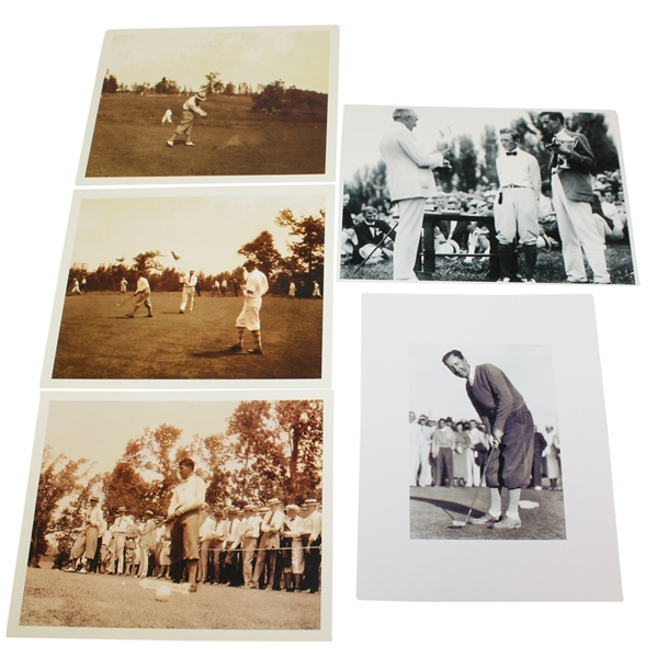 Five 1925 US Open Photos - MacFarlane with Trophy, Bobby Jones, Tommy Armour